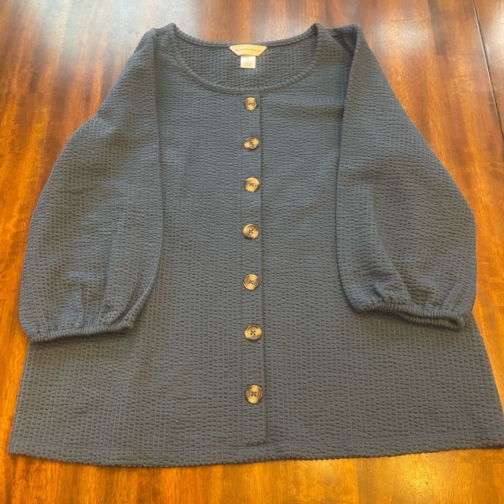 Christopher & Banks blouse size medium button up. Lightweight 3/4 sleeve…